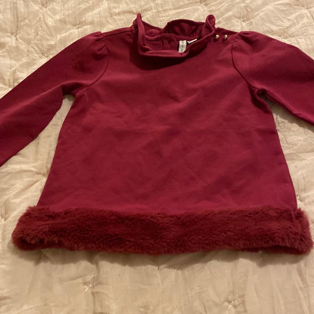 Janie and Jack faux fur blouse, NWOT, SZ 6